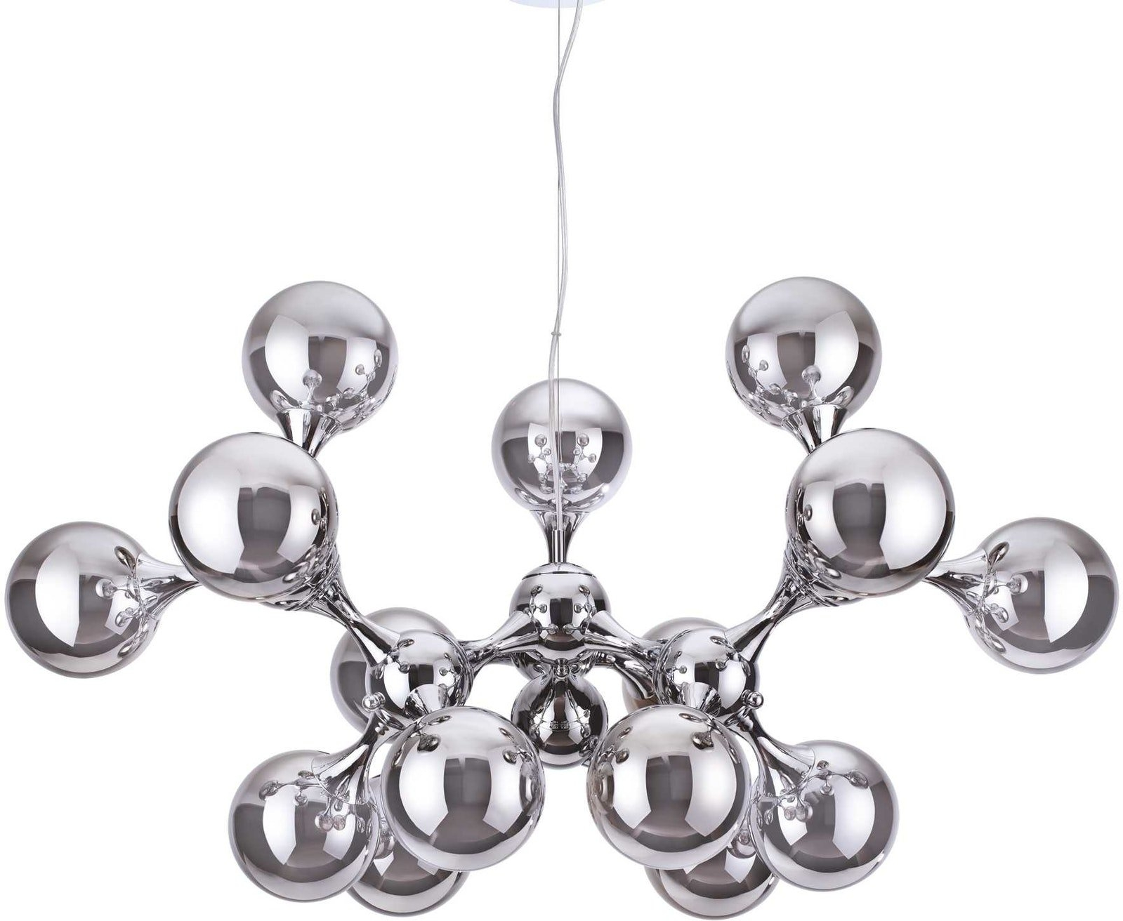 Pendel Ophængslampe Ideal Lux Nodi Glansfuld Krom ø105 Cm Justérbar H680-2770 Mm 15xe14 Metal Glas