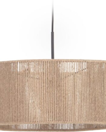Pendellampe Crista Fra Kave Home   Håndvævet Naturfibre ø47 Cm  Rustik Kolonial Stil