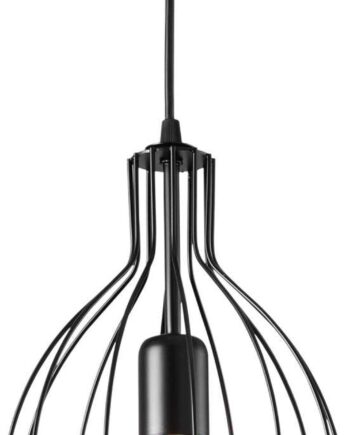 Pendellampe Ideal Lux Ampolla Sort Metal ø205 Mm Justerbar H450-1140 Hængelampe