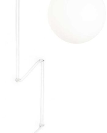 Pendellampe Ideal Lux Boa ø30 Cm Hvid Metal Glas Stof