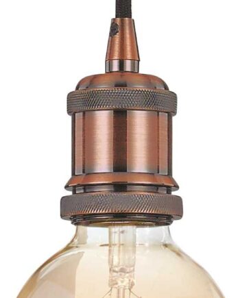 Pendellampe Ideal Lux Frida Antik Kobber Metal ø10 Cm Justerbar Højde 30-150 Cm E27