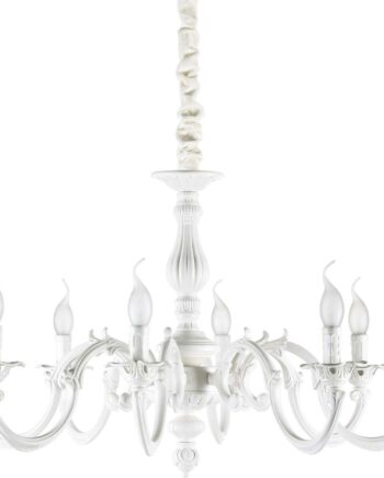 Pendellampe Ideal Lux Justine ø79 Cm Justerbar Højde 62-154   Cm Hvid Metal
