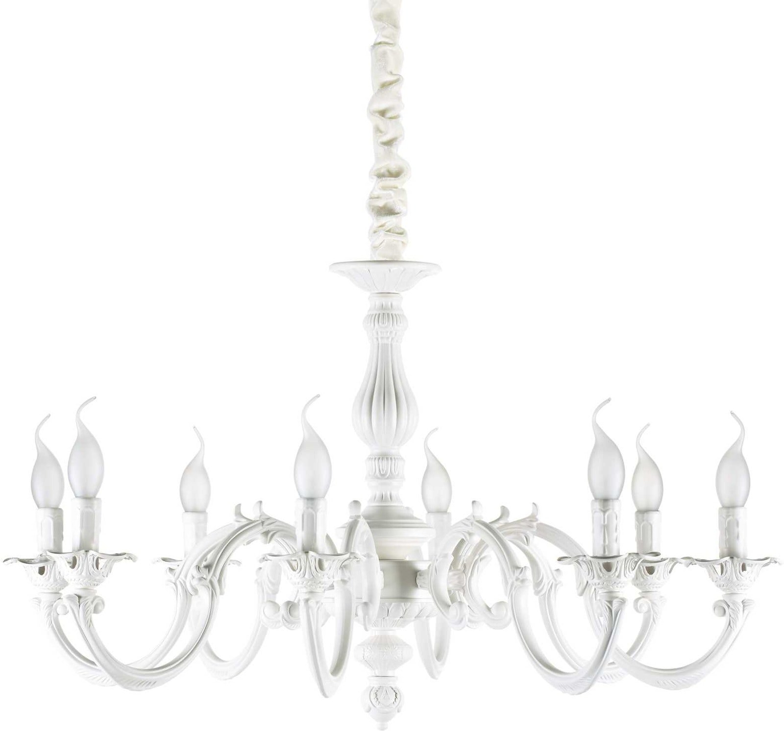 Pendellampe Ideal Lux Justine ø79 Cm Justerbar Højde 62-154   Cm Hvid Metal
