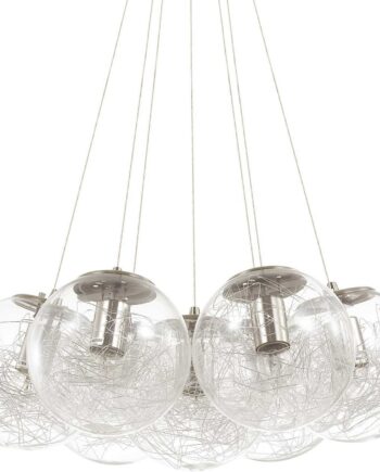 Pendellampe Ideal Lux Mapa Sat  -armet Loftslampe Nikkel Messing ø60 Cm Med Justerbar Højde