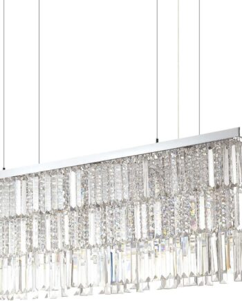 Pendellampe Ideal Lux Martinez Krystalpendel Krom 103 Cm Længde Justerbar Højde 70 132 Cm