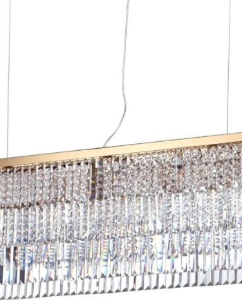 Pendellampe Ideal Lux Martinez Ophængslampe   Guldfarvet Metal Og Glas L103   H70 132   B30 Cm