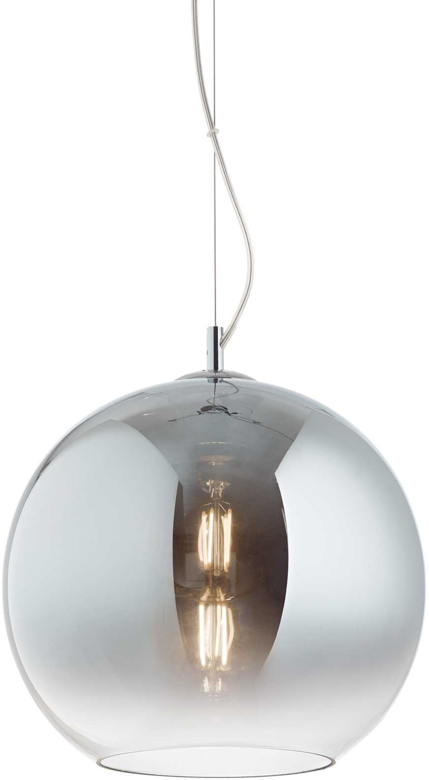 Pendellampe Ideal Lux Nemo Hængelampe ø300   H320-2410 Mm Justérbar Krom Gennemsigtigt Glas
