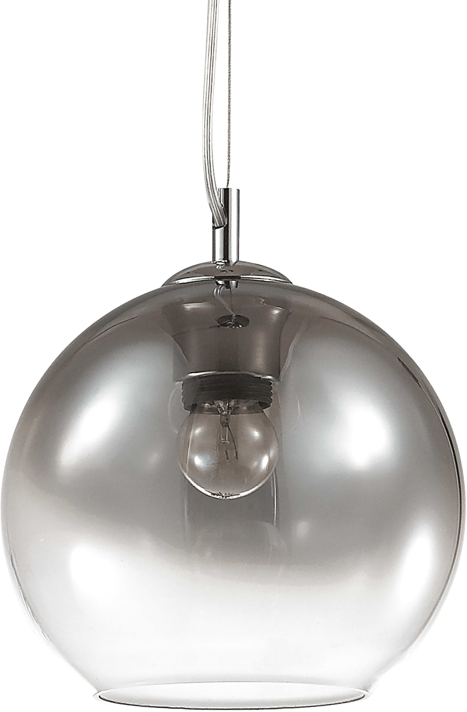 Pendellampe Ideal Lux Nemo Klar Glas Krom ø20 Cm Justerbar Højde 24-233 Cm E27