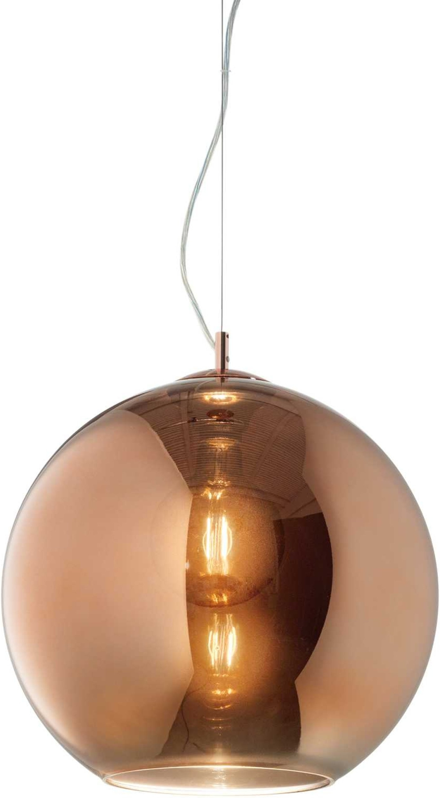 Pendellampe Ideal Lux Nemo Kobber Metal Glas ø20   H24-233 Cm Loftlampe