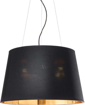 Pendellampe Ideal Lux Nordik ø500 Mm Sort Stof Med Gylden Inderside 4xe27 Ip20