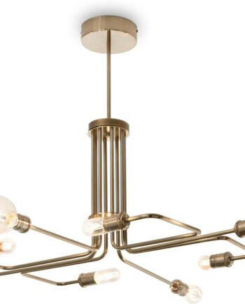 Pendellampe Ideal Lux Triumph  -armet ø92   H66 Cm Antik Messing Brændt