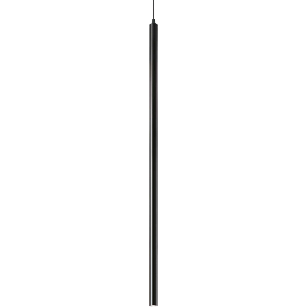 Pendellampe Ideal Lux Ultrathin Sort Metal Led 1000 Lm ø30 Justérbar Højde 115 308 Cm
