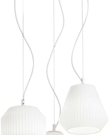 Pendellampe Loftlampe Ideal Lux Origami Hvid ø40 H370-1225 Mm