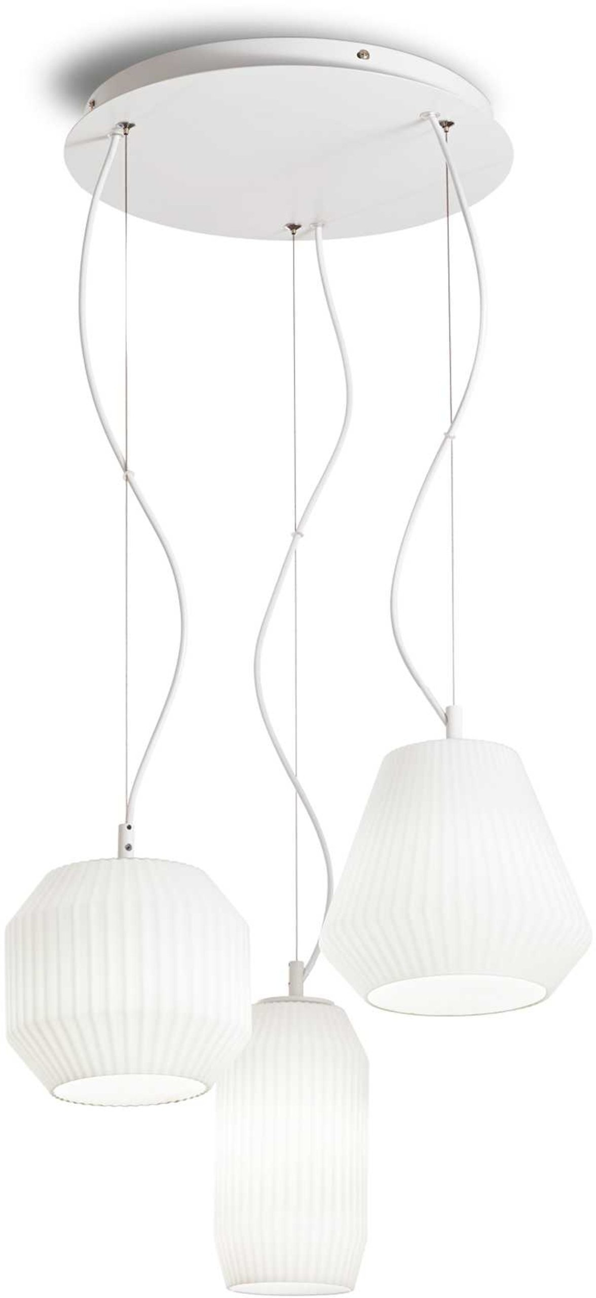 Pendellampe Loftlampe Ideal Lux Origami Hvid ø40 H370-1225 Mm