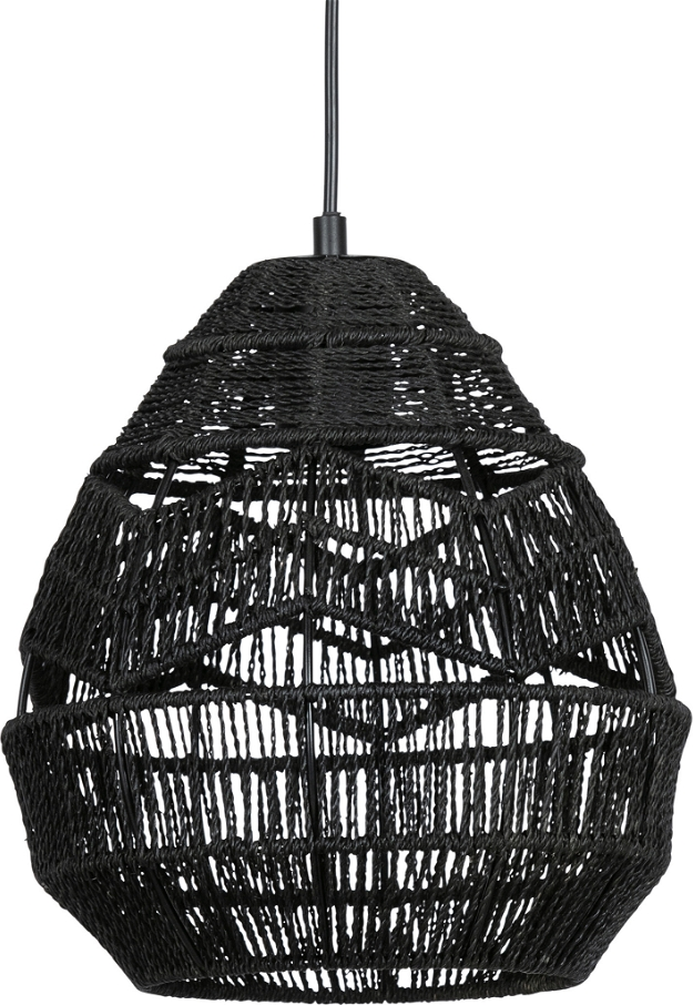Pendellampe Woood Exclusive Adelaide   Sort Papirreb Hængelampe ø25 Cm  Dæmpbar
