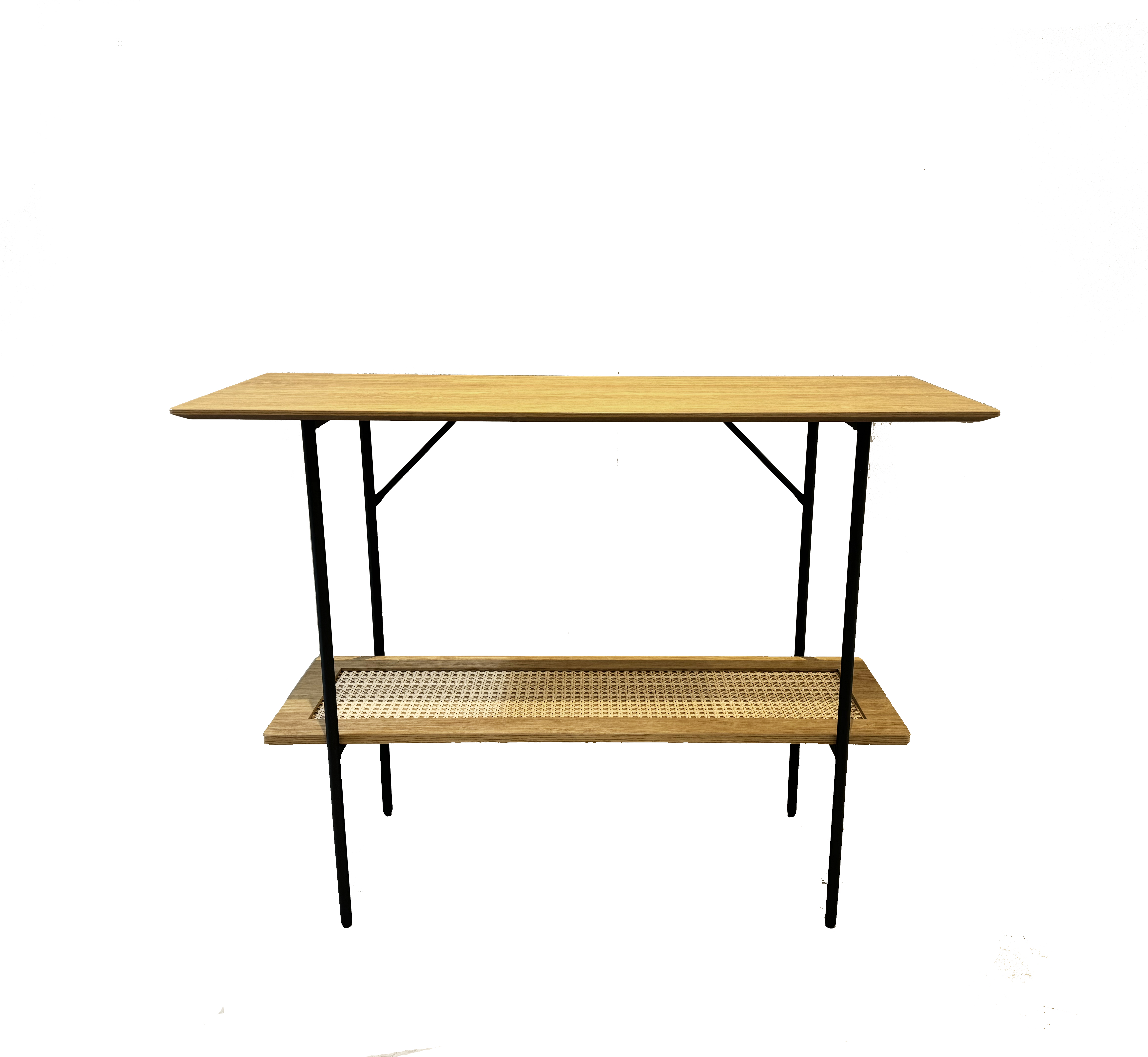 Pensacola Konsolbord       Hylde  Rektangulær Natur Eg Melamin Og Natur Polyrattan  100x37