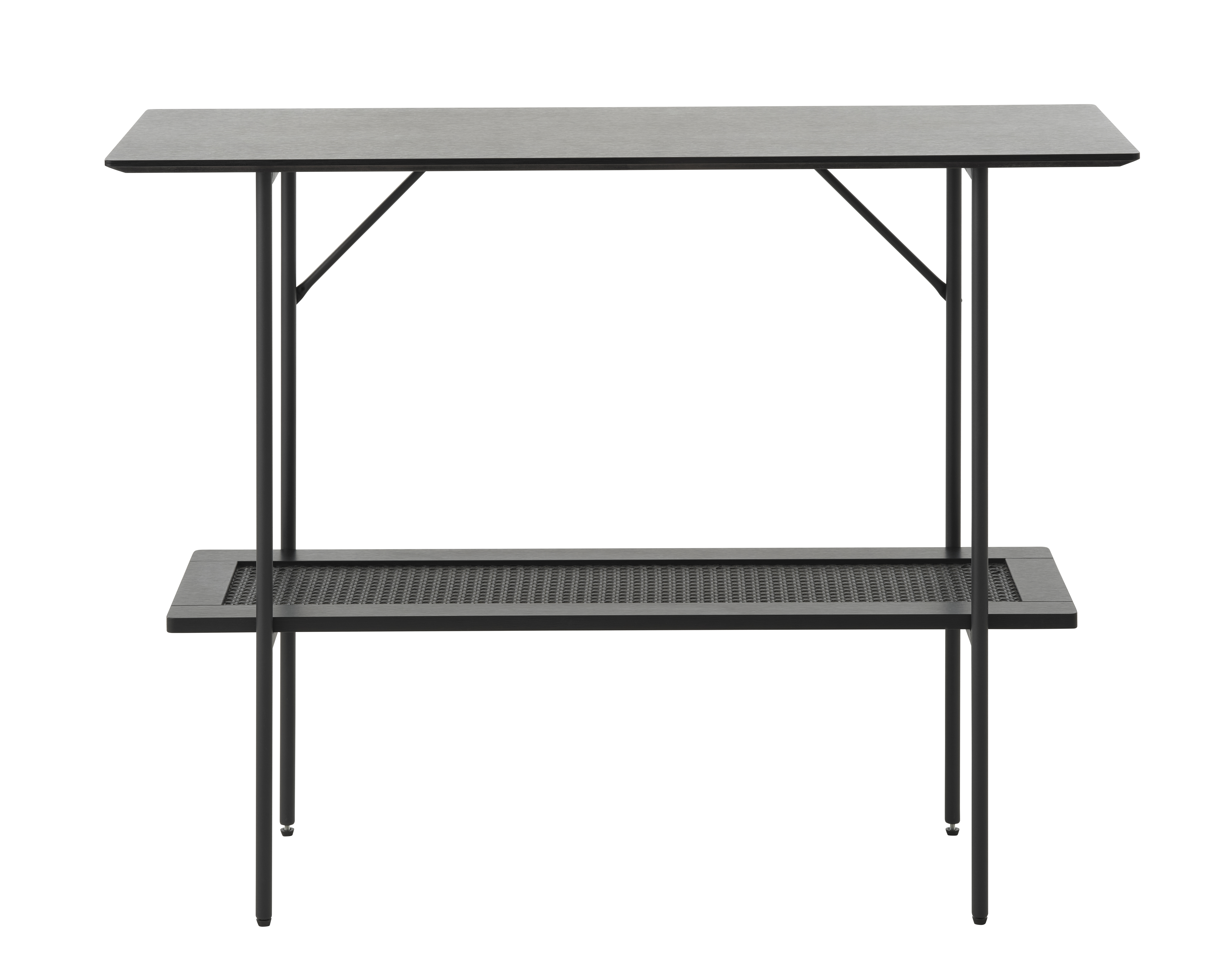 Pensacola Konsolbord       Hylde  Rektangulær Sort Melamin Og Sort Polyrattan  100x37