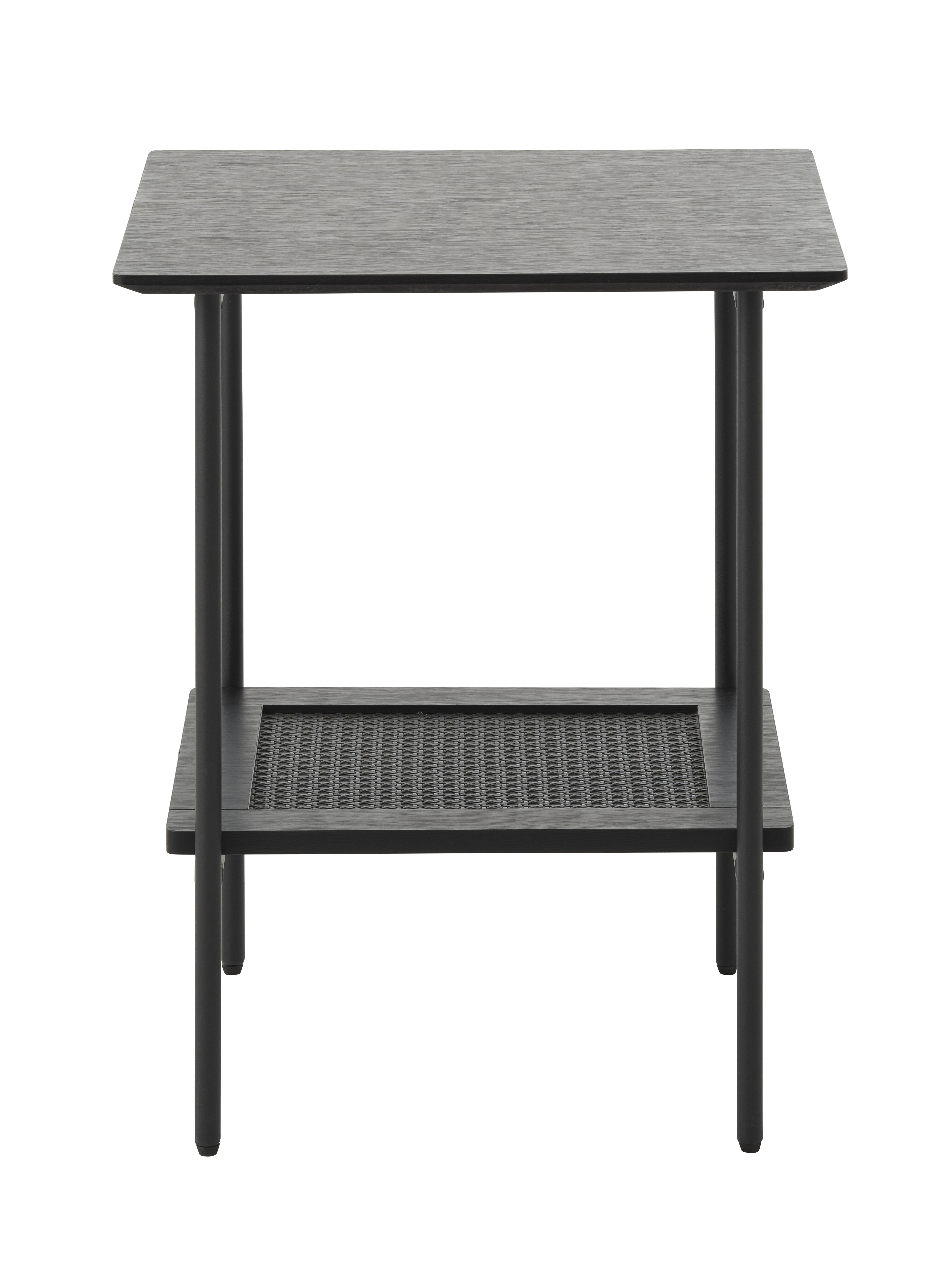 Pensacola Sidebord       Hylde  Kvadratisk Sort Melamin Og Sort Polyrattan  45x45