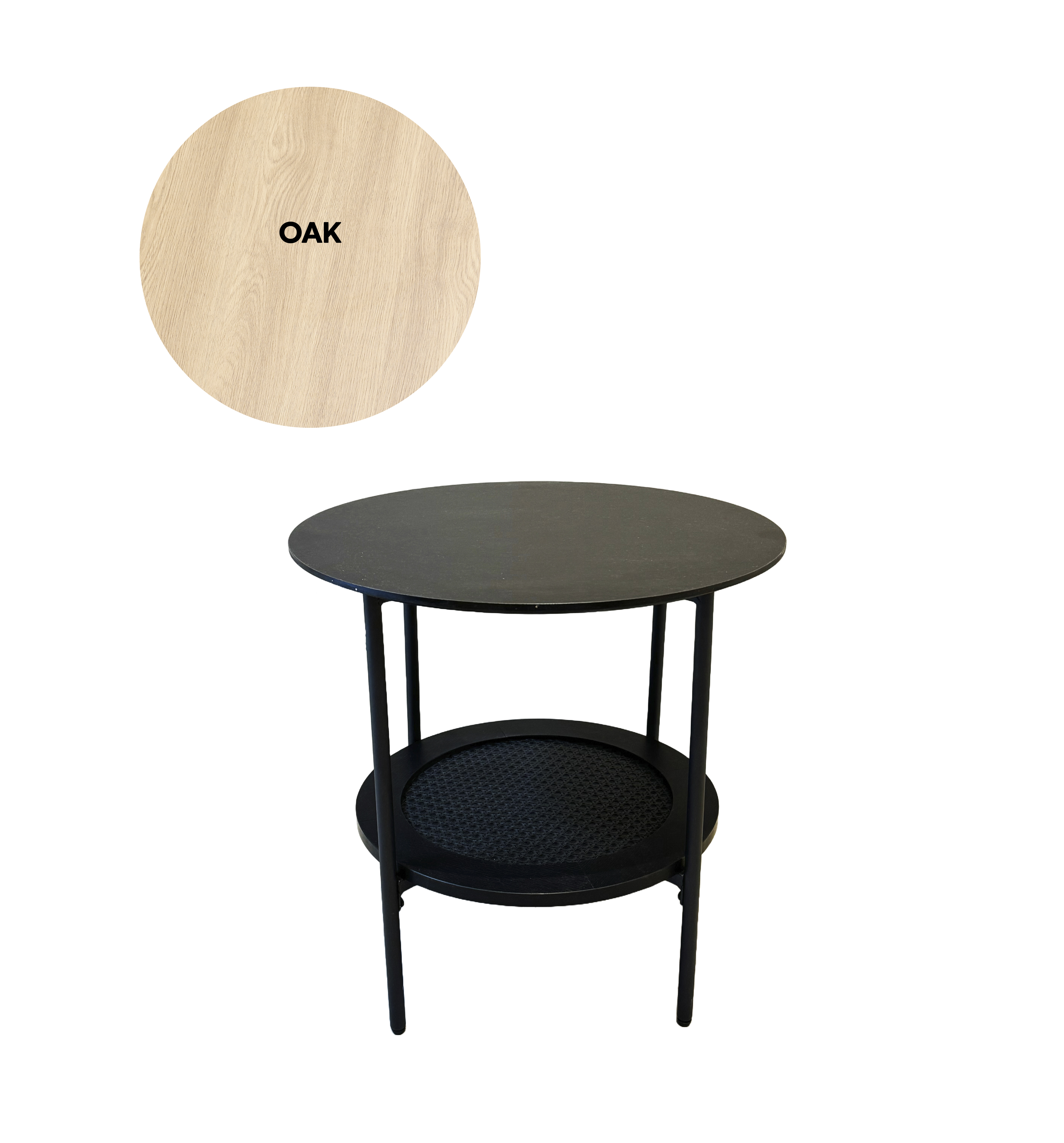 Pensacola Sidebord       Hylde  Rund Natur Eg Melamin Og Natur Polyrattan  ø50