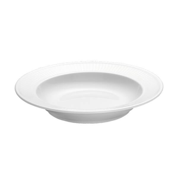 Pillivuyt Plissé Tallerken Dyb Dia 22 Cm Hvid  : Erling Christensen Møbler