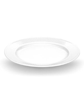 Pillivuyt Plissé Tallerken Flad Dia 22 Cm Hvid  : Erling Christensen Møbler