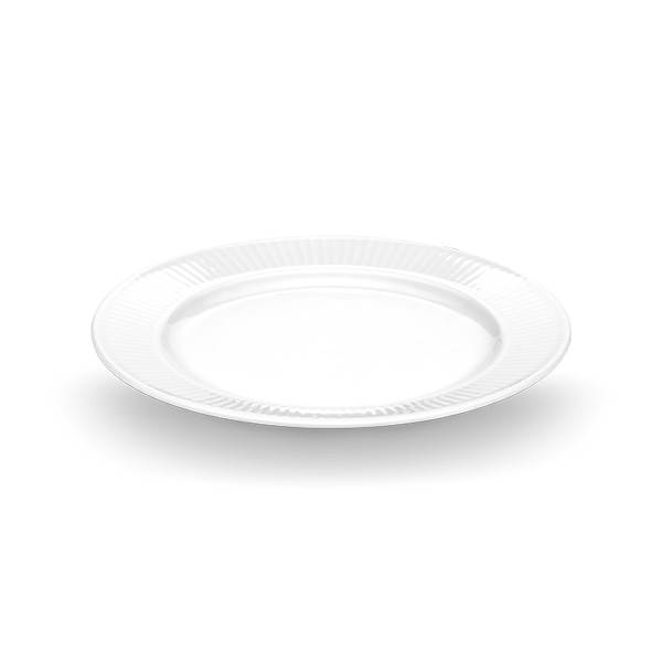 Pillivuyt Plissé Tallerken Flad Dia 22 Cm Hvid  : Erling Christensen Møbler