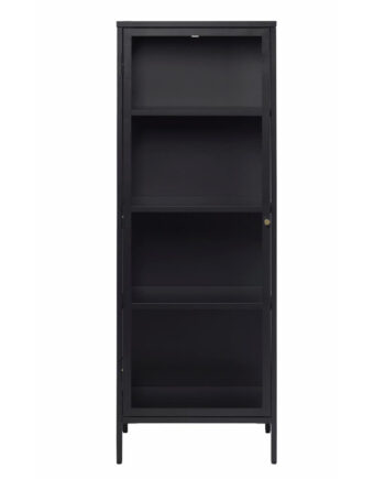 Plush Skab       Låge Og   Hylder Glas Og Sort Metal   :160