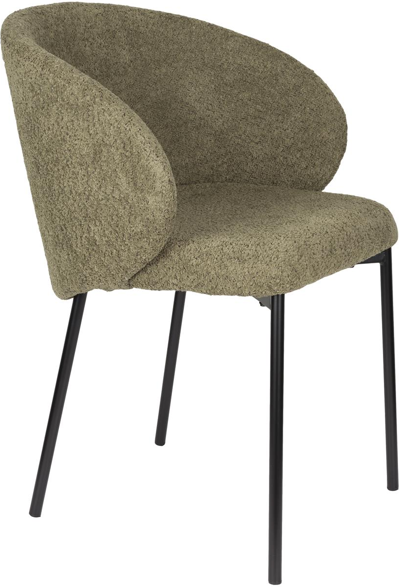 Polstret Spisebordsstol Studio White Ayle  Brungrå Polyester  Sort Jernstel