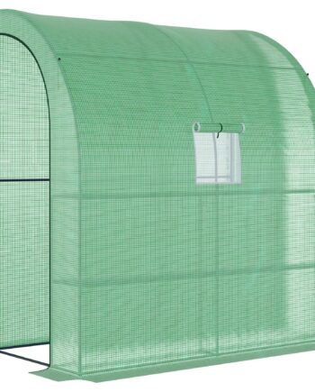Polytunnel Tomatdrivhus Med Netvindue  Drivhus Med Rulleporte  Dyrkehus Med Uv-beskyttelse  Grøn  200   100   215 Cm