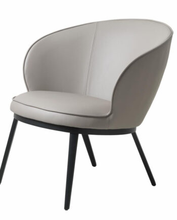 Prestige Loungestol Taupe Kunstlæder Og Sort Metal