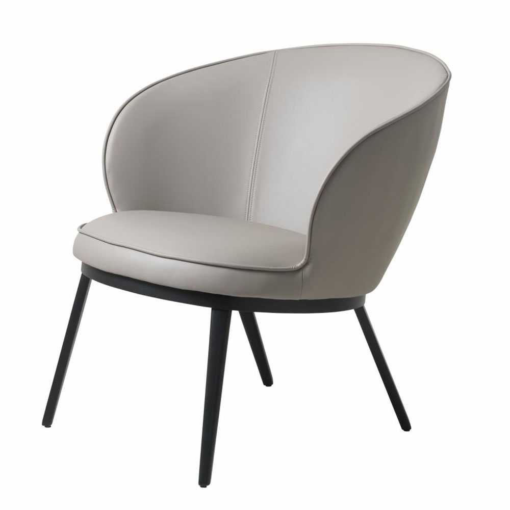Prestige Loungestol Taupe Kunstlæder Og Sort Metal