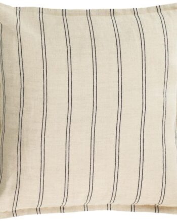 Pudebetræk Kave Home Emeli 45x45 Cm 100  Linned Beige Sort Nordisk Stil
