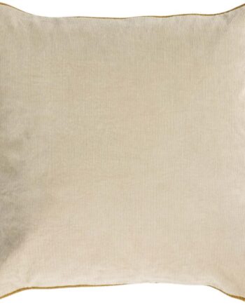 Pudebetræk Kave Home Kelaia 45x45 Cm   100  Bomuld Fløjl Med Kontrastkant   Beige