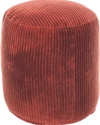 Puf Kave Home Cadenet   Rød Rund Vintage Skammel ø40ã H30 Cm   Bomuld
