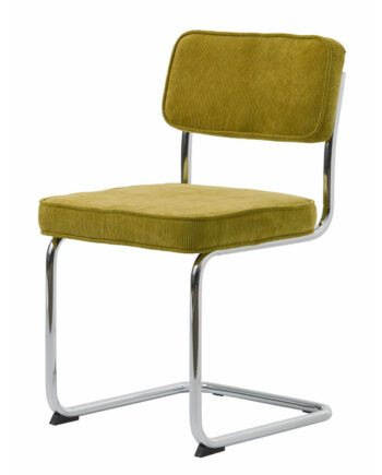 Regal Spisebordsstol Grøn Cordoroy Polyester Fløjl Og Krom Metal