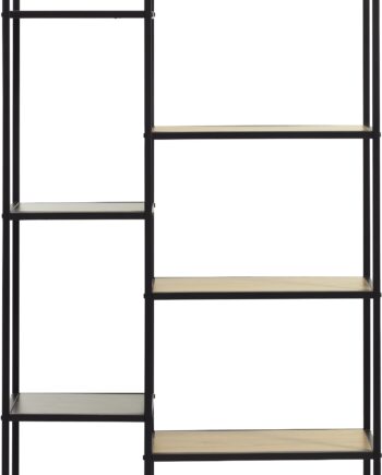 Reol Nordique Design Altino Vild Eg Melamin Sort Stål H180xb80xd35 Cm