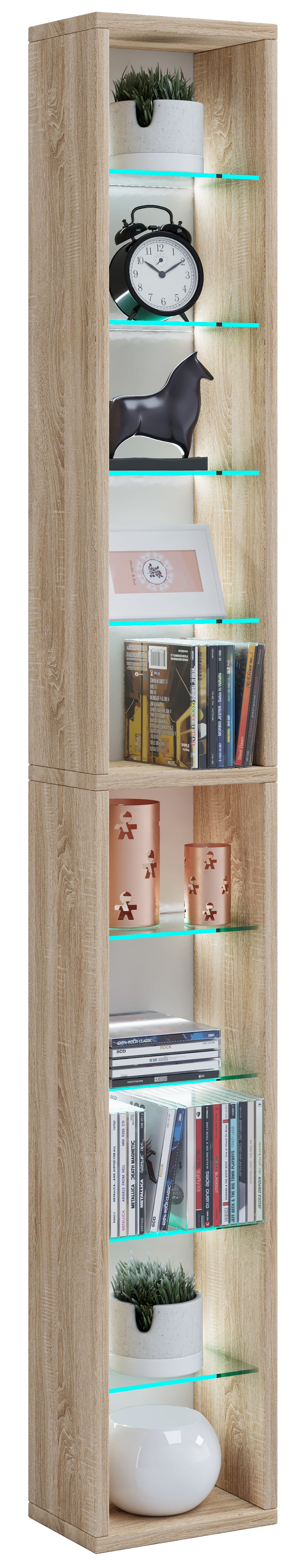 Reol Til 204 Cd Er  72 Dvd Er     152      21      20 Cm  Naturfarvet