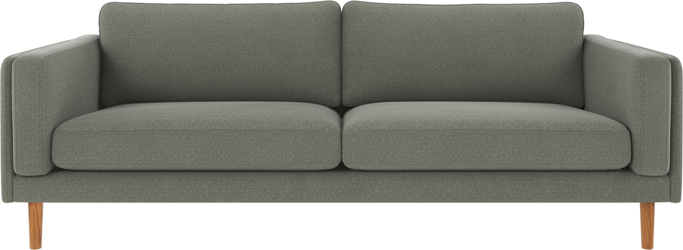 Rowico Braden  -personers Sofa Grøn Rita 158 Med Lakerede Egetræsben 216 Cm Bred