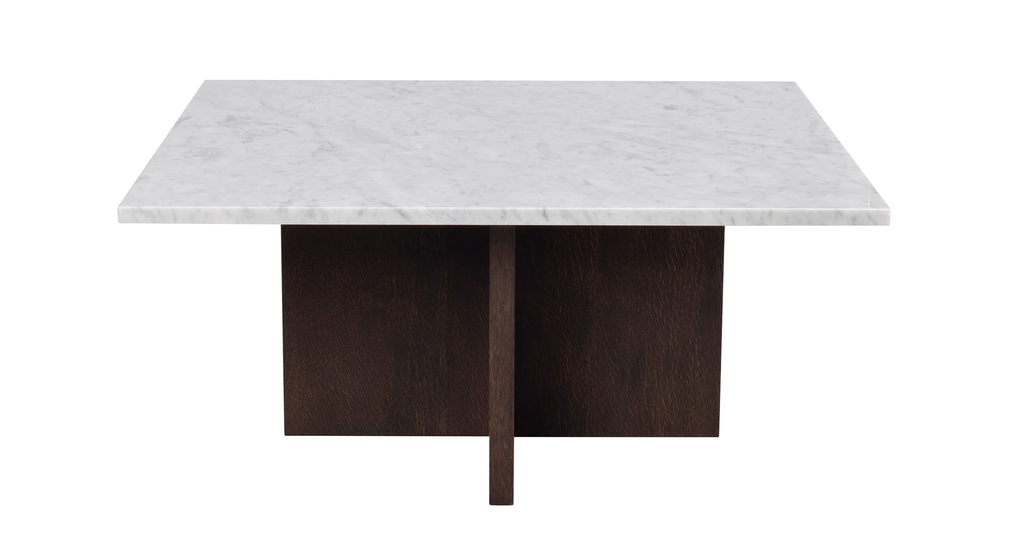 Rowico Brooksville Sofabord Kvadratisk Hvid Marmor Og Brun Egefinér 90x90