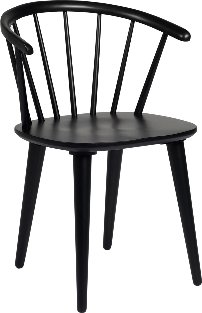 Rowico Carmen Spisebordsstol Med Armlæn Sæt Af   Sort Lakeret Gummitræ H76xb55xd52 Cm