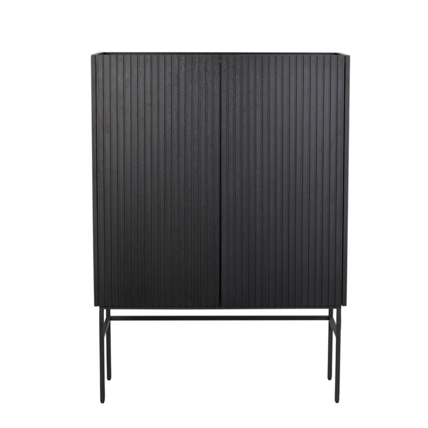 Rowico Lancaster Skab Låger Sort Træ Og Sort Metal 100x40