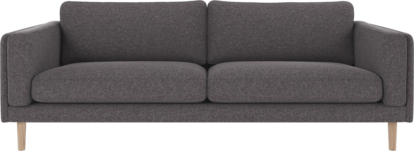 Rowico  -personers Sofa Braden   Mørkegrå Stof Med Hvidvaskede Egetræsben H78ã B216ã D87 Cm