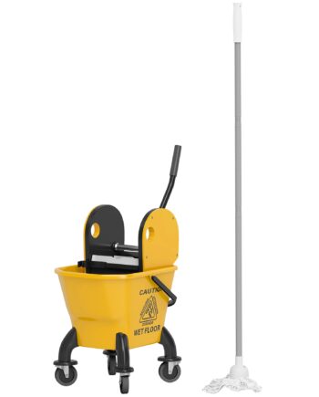 Rullebar Moppespand  Moppespand Med Vridemaskine Og Moppe  26 Liter  Gul