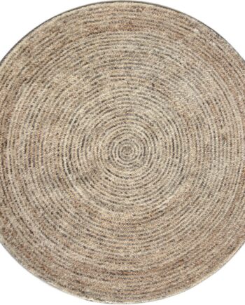 Rundt Gulvtæppe Loomery Brady ø150 Cm Beige Polyester Spiralstruktur