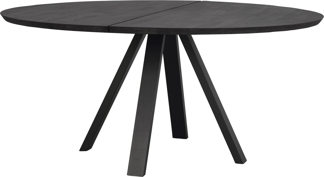 Rundt Spisebord Rowico Carradale  -ben Sort Massiv Egetræ ø150 Cm