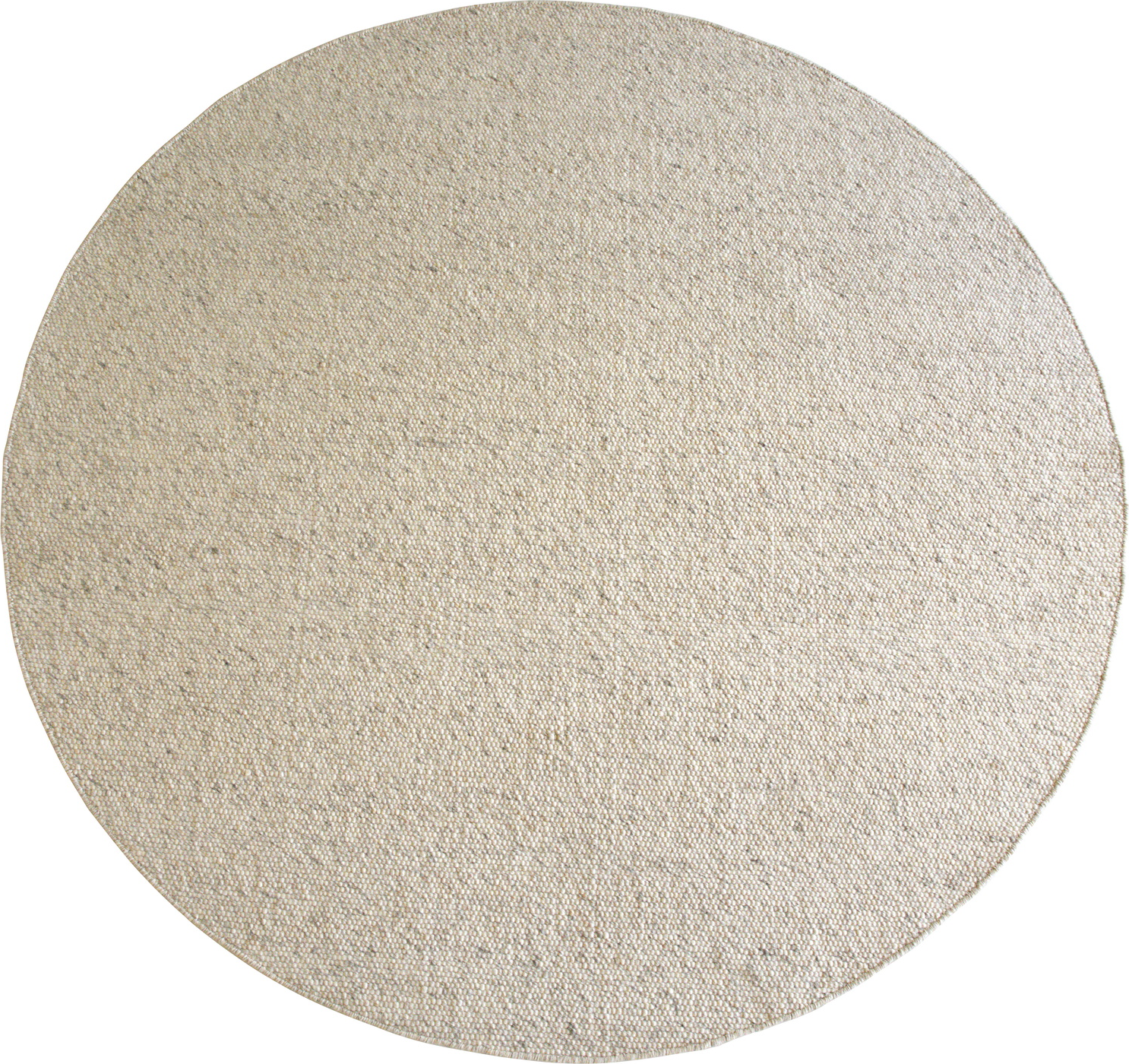 Rundt Uldtæppe Rowico Auckland ø250 Cm 100  Håndvævet Løkkevævet Beige