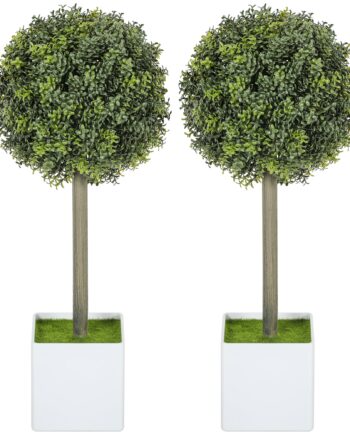 Sæt Med   Kunstige Buksbomkugler 45 Cm Kunstig Plante  Kunstige Plastikplanter   Potte