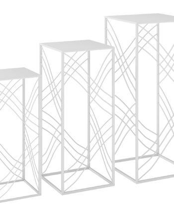 Sæt Med   Plantestativer  50 60 70 Cm Høje  Stabelbare Metalplantestativer  Hvide