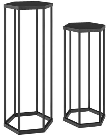 Sæt Med   Plantestativer Til Indendørs Og Udendørs Brug  Sekskantede Metalblomsterpotteholdere Til Have  Terrasse  Balkon