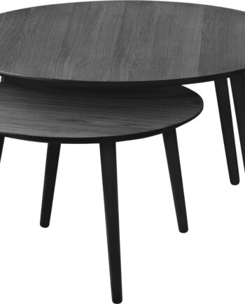 Sæt Med   Runde Sofaborde Nordique Design Adda Sort Egetræ